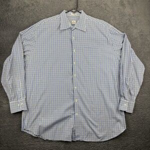 Peter Millar Shirt Men XXL Crown Ease Cotton Plaid‎ Pocket Button Up